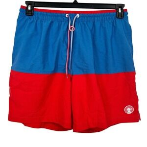 Chubbies Mens Red Blue Color Block Swim Trunks Shorts XL Inseam 7 Inch
